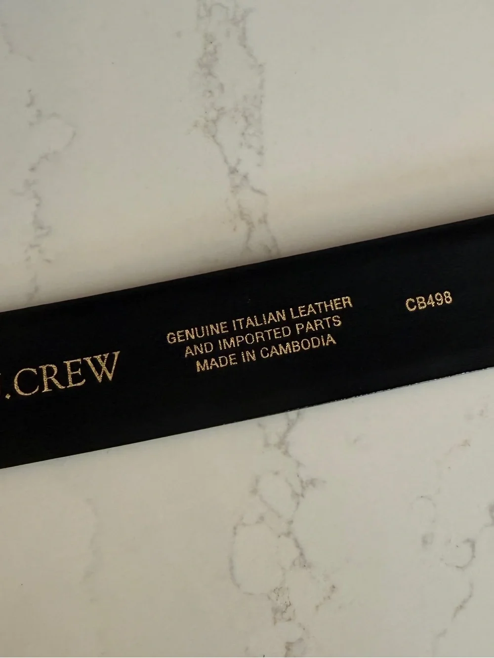 J.Crew Wide Spazzolato Leather Belt Black Gold Buckle Medium - Picture 6 of 6